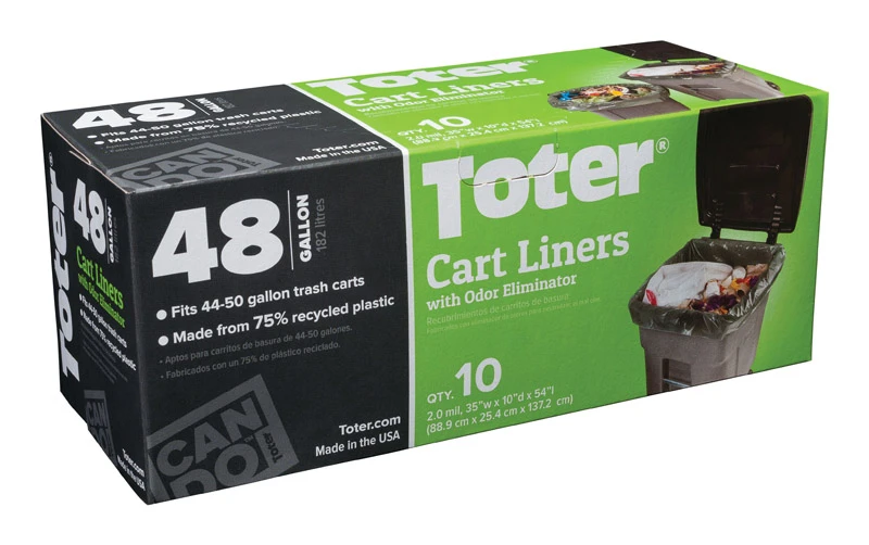 Toter 48 gal Cart Liner Quick Tie 10 pk