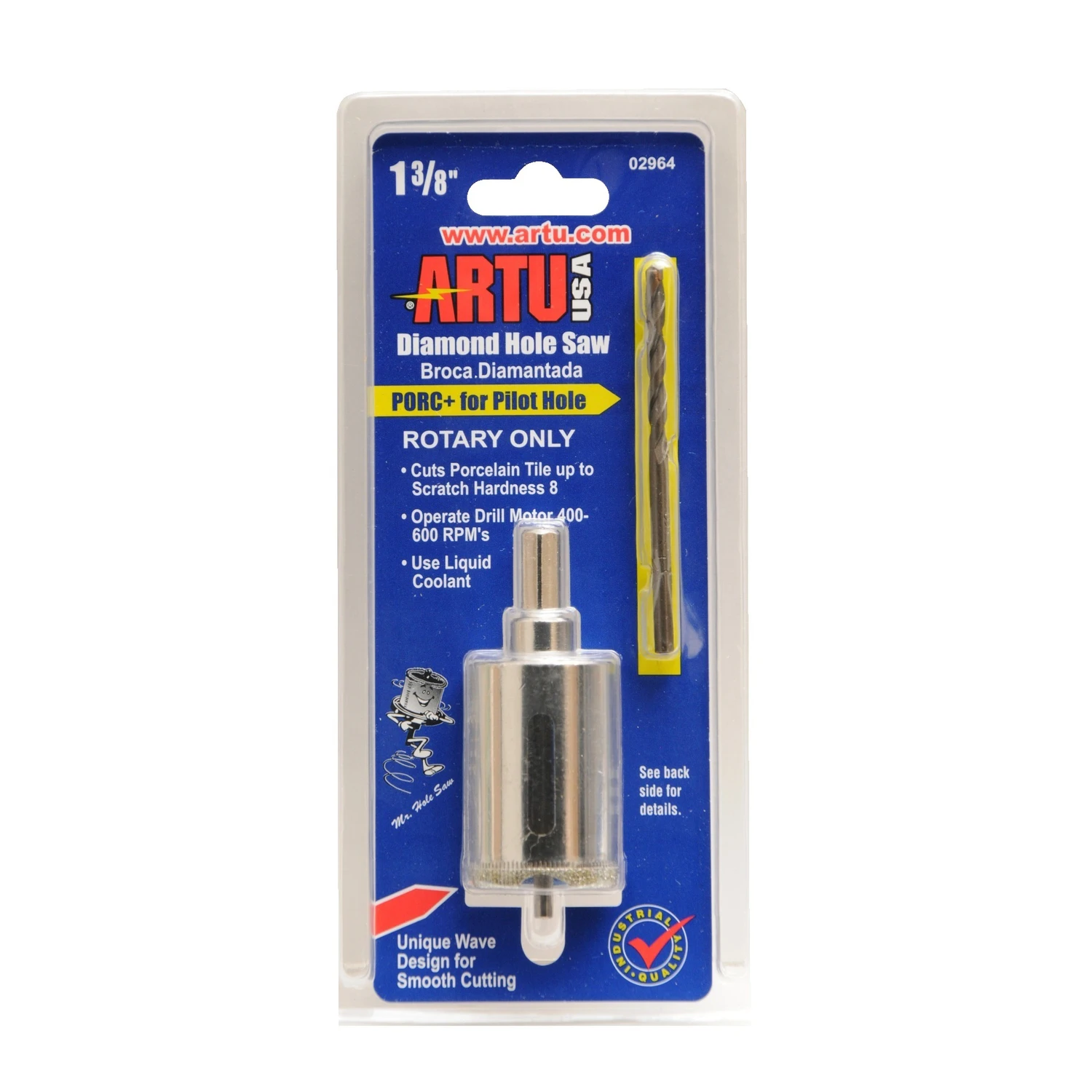 1-3/8 In. Diamond Grit Hole Saw With Porc+ Pilot Bit