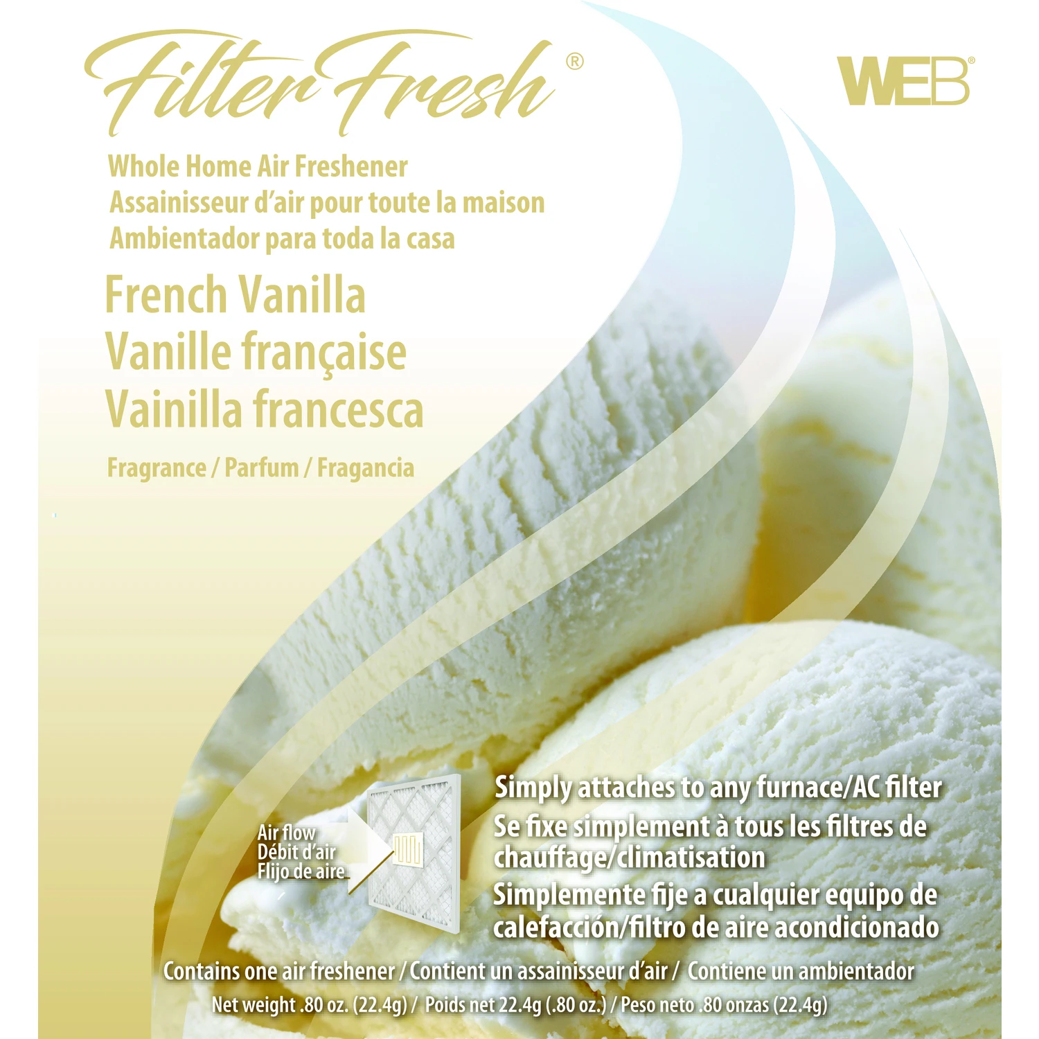 Filterfresh French Vanilla Air Freshener Pads, 6 In. X 6 In., Model Wvan
