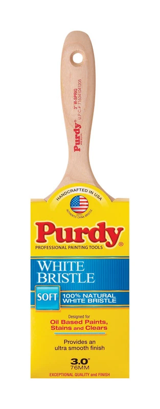 White Bristle Sprig 3 In. Flat Trim Paint Brush For Oil-based Finishes