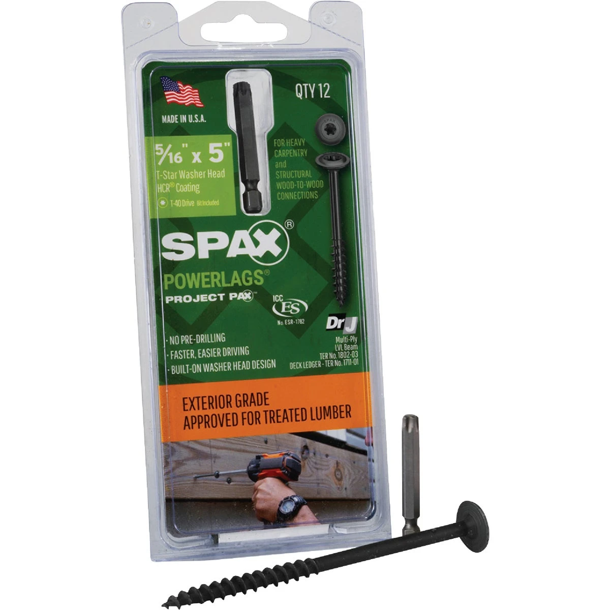 SPAX PowerLag 5/16 in. in. X 5 in. L T-30 Washer Head Serrated Structural Screws