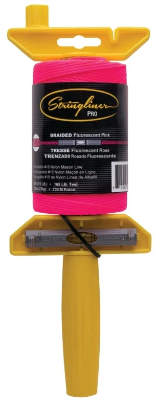 Levelwiz 500 Ft. Fluorescent Pink Braided Nylon Mason Line Reel
