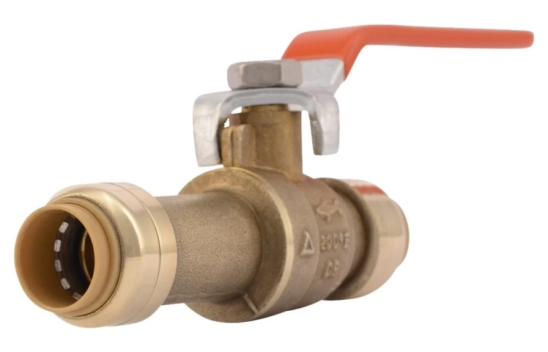 1/2 In. Brass Push Fit Slip Ball Valve Full Port - Model 24735lf