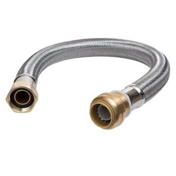 3/4 In. Braided Flexible Water Heater Connector, 12 In. Length, Fip