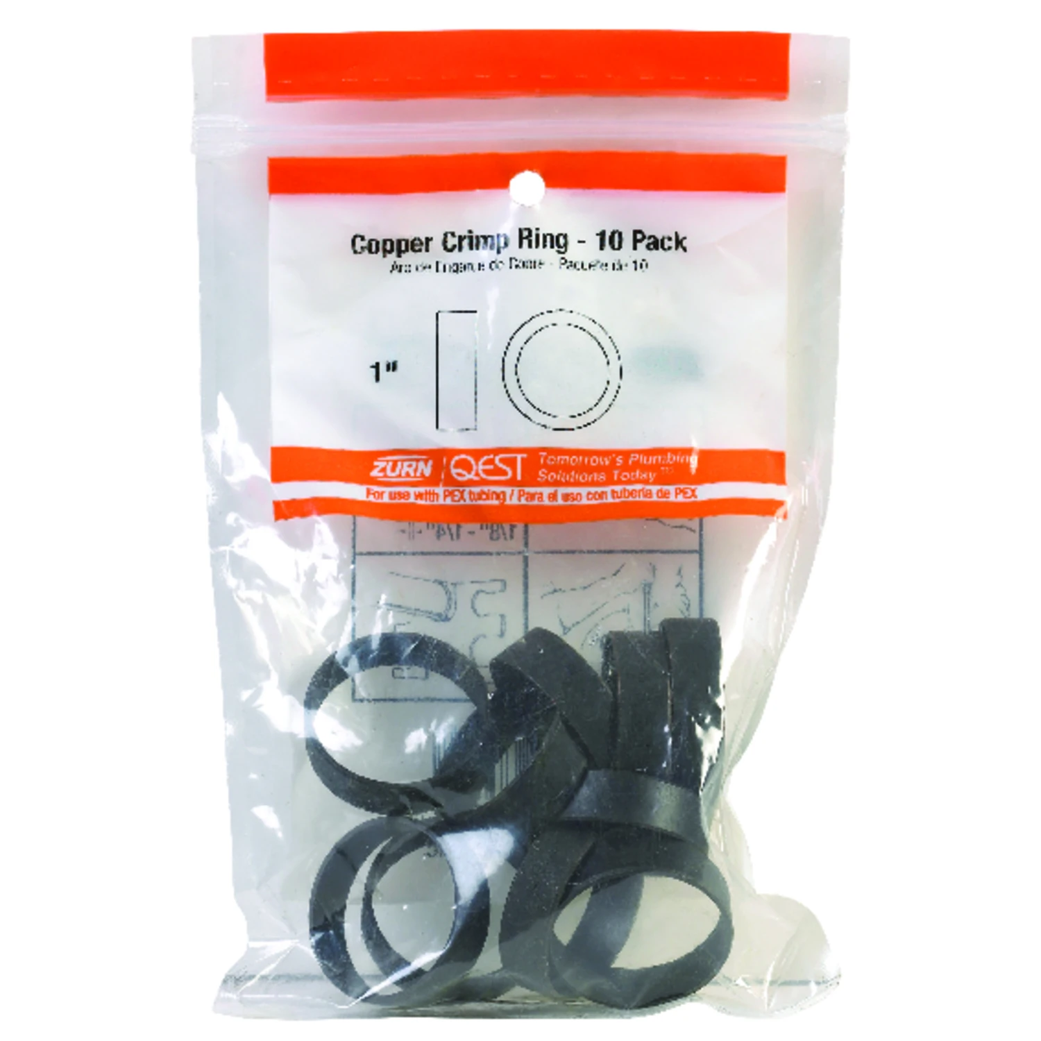 PEX Copper Crimp Ring, 1 In., 25-Pk.