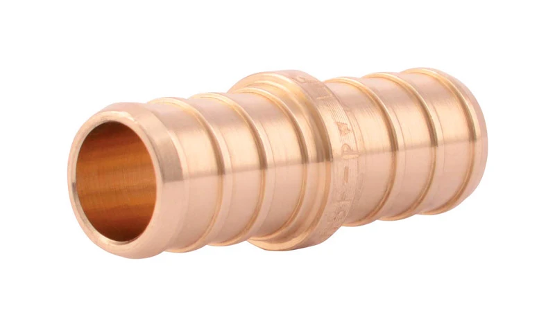 Brass Barb Pex Pipe Insert Coupling, Lead-Free, 1/2 In., 25-Pk.