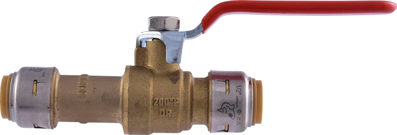 1/2 In. Brass Push-fit Slip Ball Valve - Lead-free, Full Port
