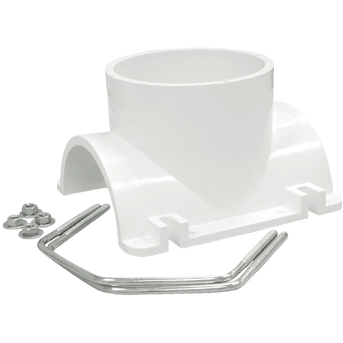 4 Inch X 4 Inch Schedule 40 Dwv Pvc Saddle Tee Kit With Bolts