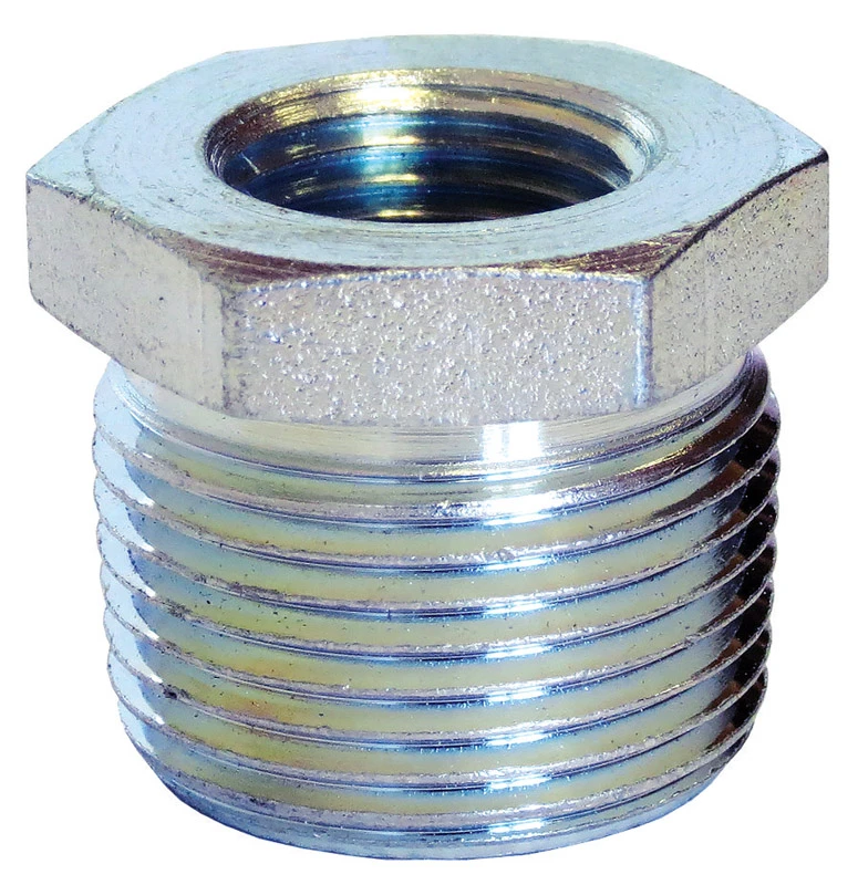Galvanized Steel Pipe Hex Bushing, 1/2 Inch by 3/8 Inch