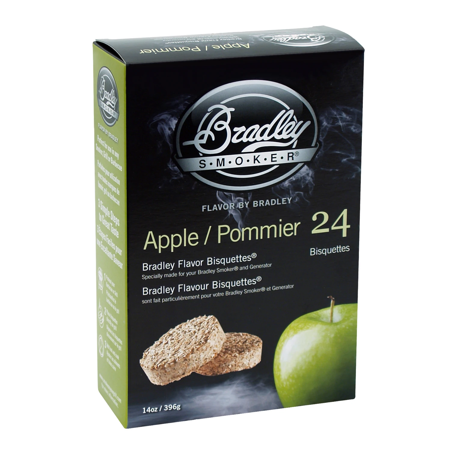 Bradley Smoker All Natural Apple Wood Bisquettes 24 pk