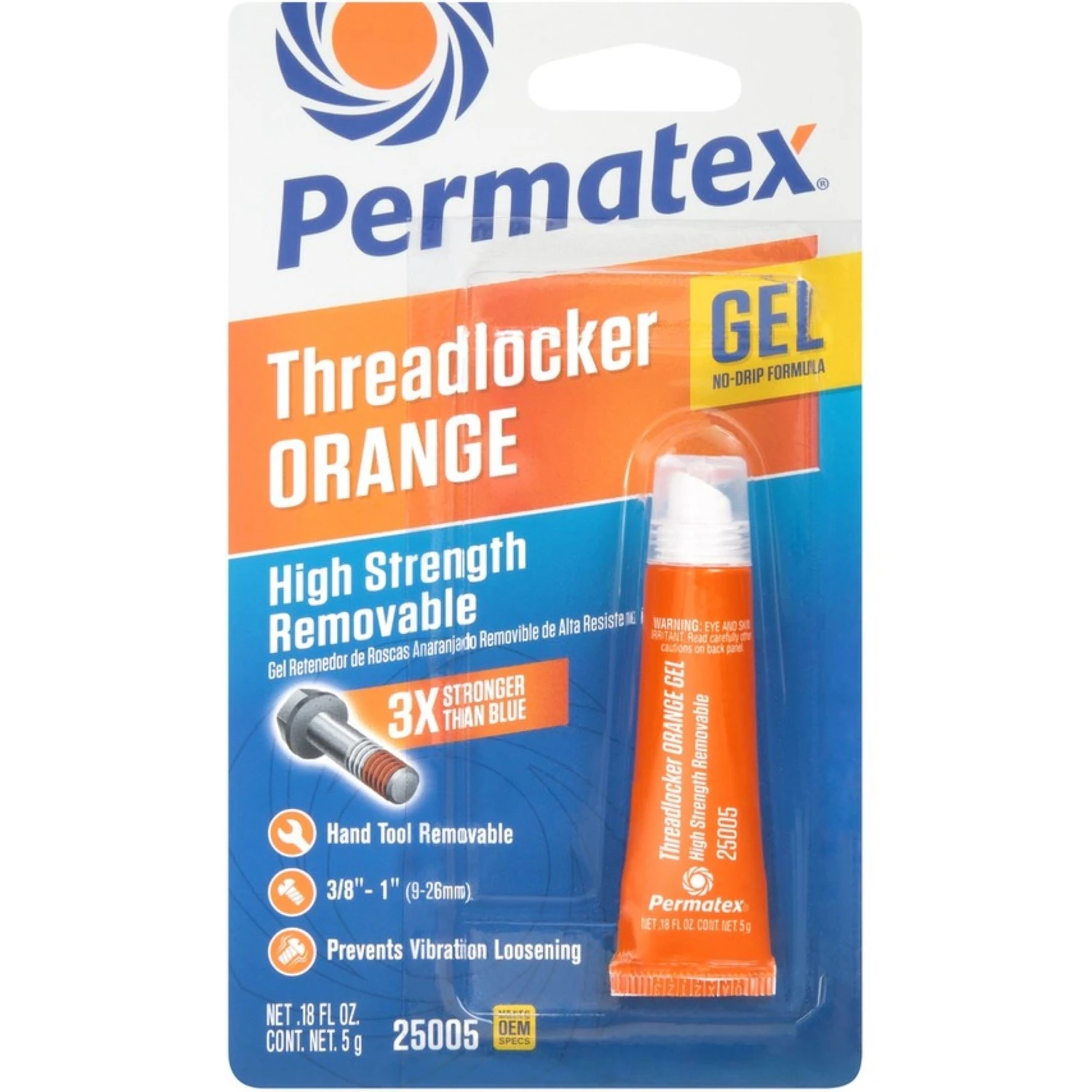 High Strength Removable Threadlocker Gel 0.18 Oz - Model 25005