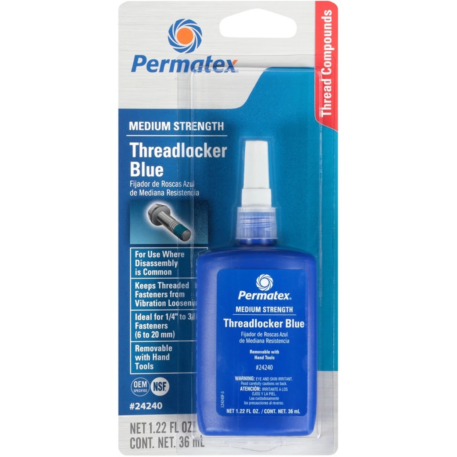 1.22 Oz. Blue Medium Strength Threadlocker - Model 24240