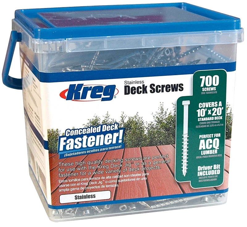 Deck Screws, Stainless Steel, Pan Head, #8 Coarse, 2-In., 700-Ct.