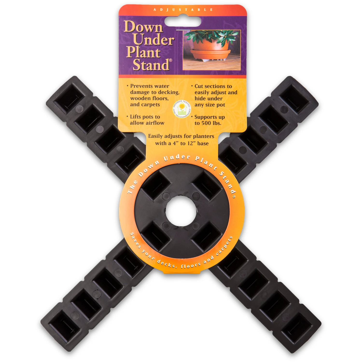 Plant Stand 1 In. H X 12 In. W X 12 In. D Plastic Trivet Black