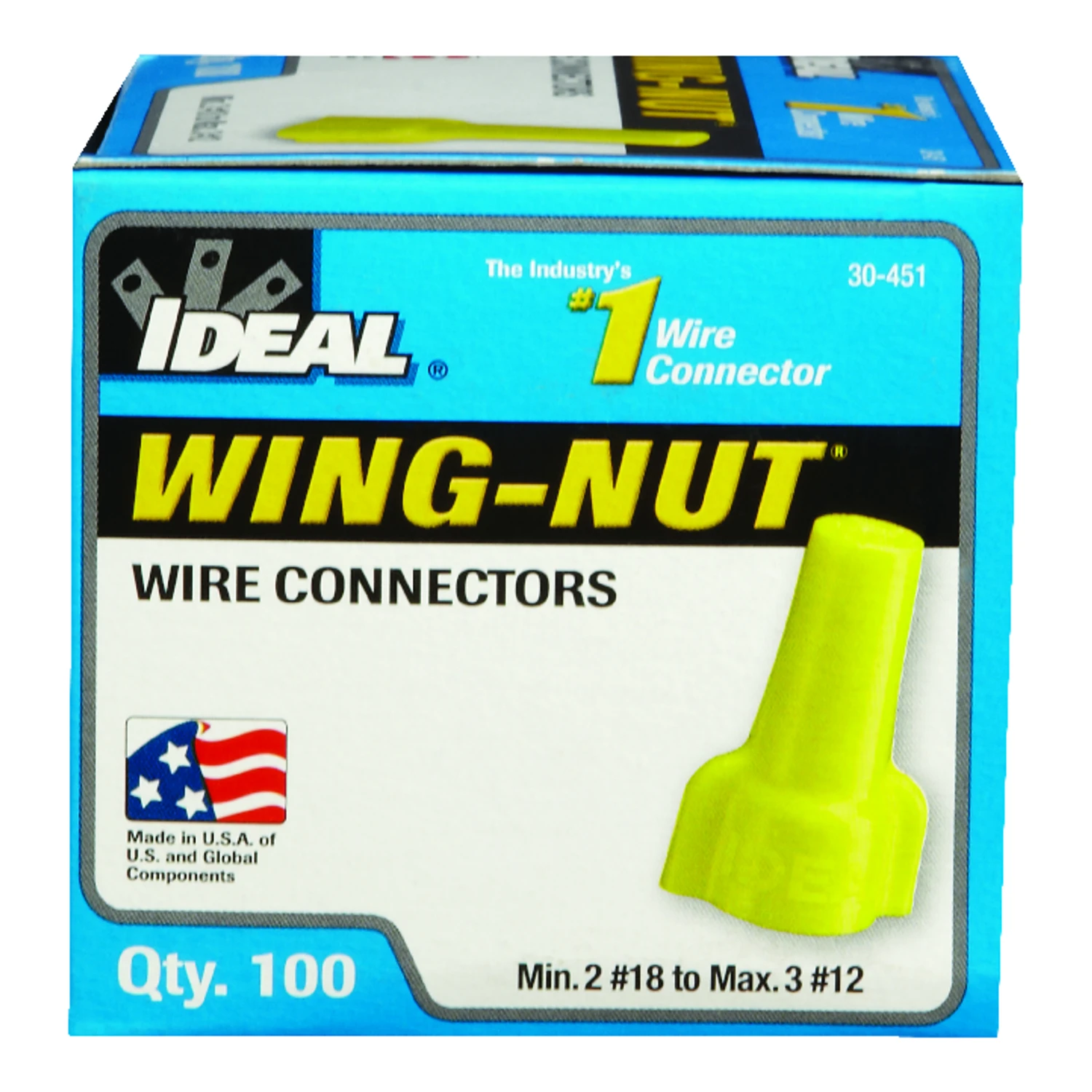 Ideal Industries Wing-Nut Insulated Wire Connector Yellow 100 pk