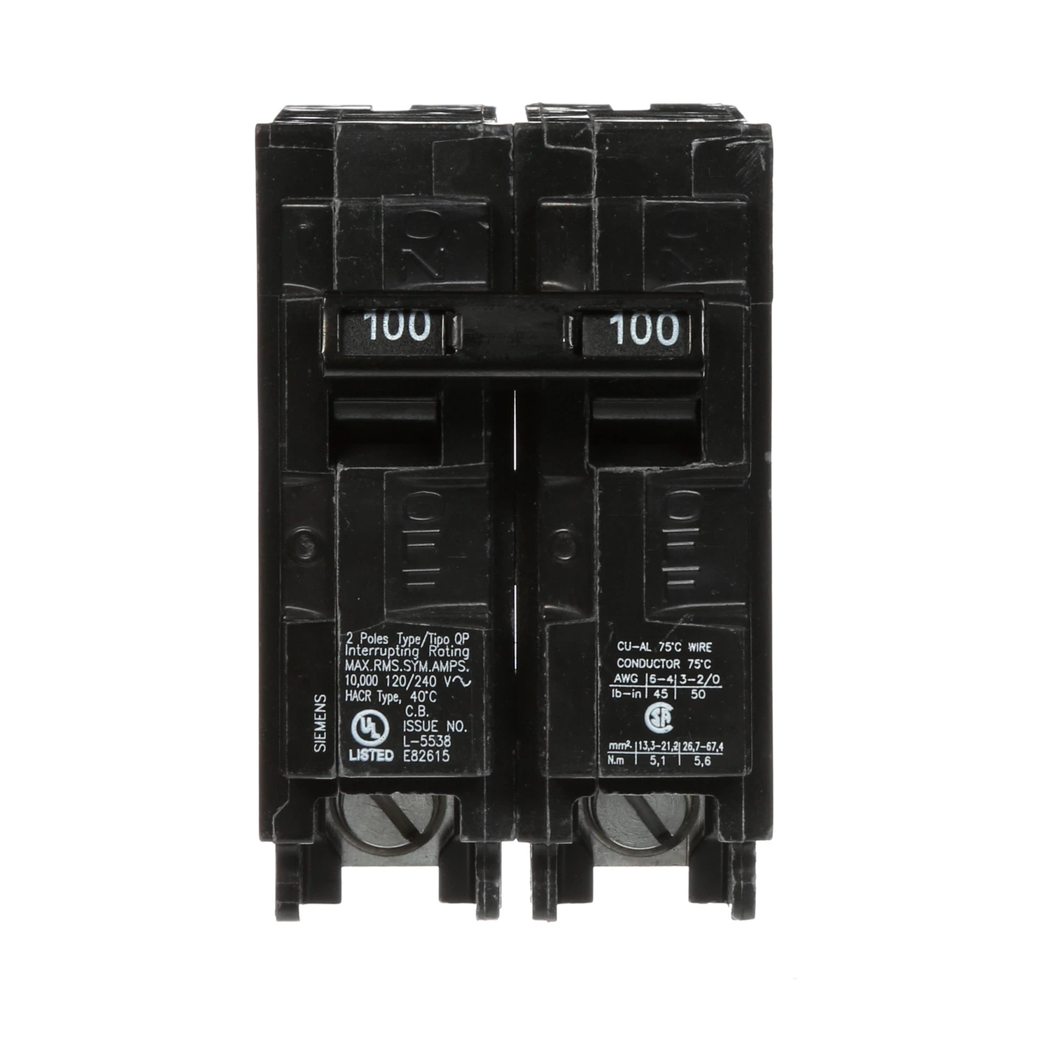 100 Amps Double Pole Circuit Breaker Q2100 For Indoor And Outdoor Use