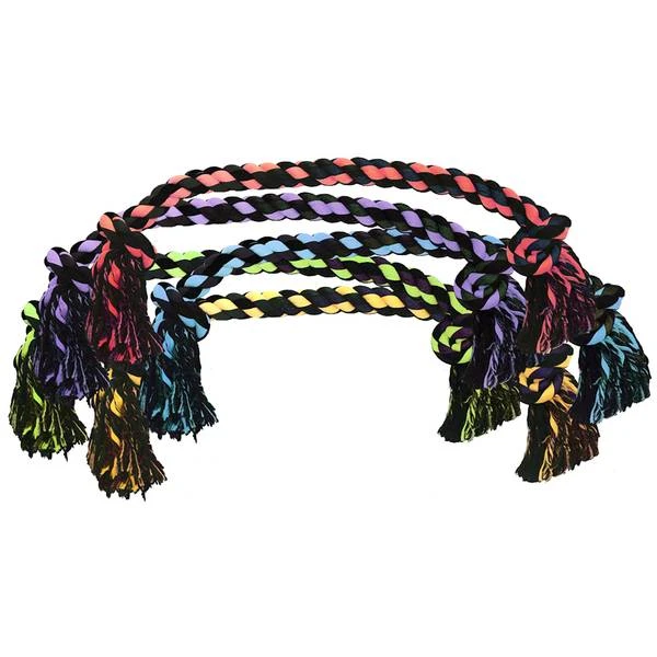 Nuts For Knots Cotton Rope Dog Toy, Assorted Colors, 48 Inch Length