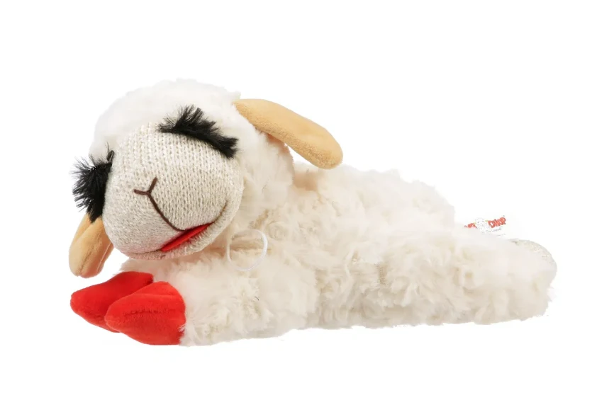Multipet Lamb Chop Multicolored Plush Dog Toy Large 1 pk