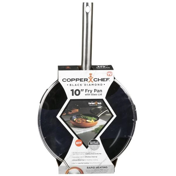 Black Diamond 10-inch Round Frying Pan With Glass Lid, Model Ccbd-10rld