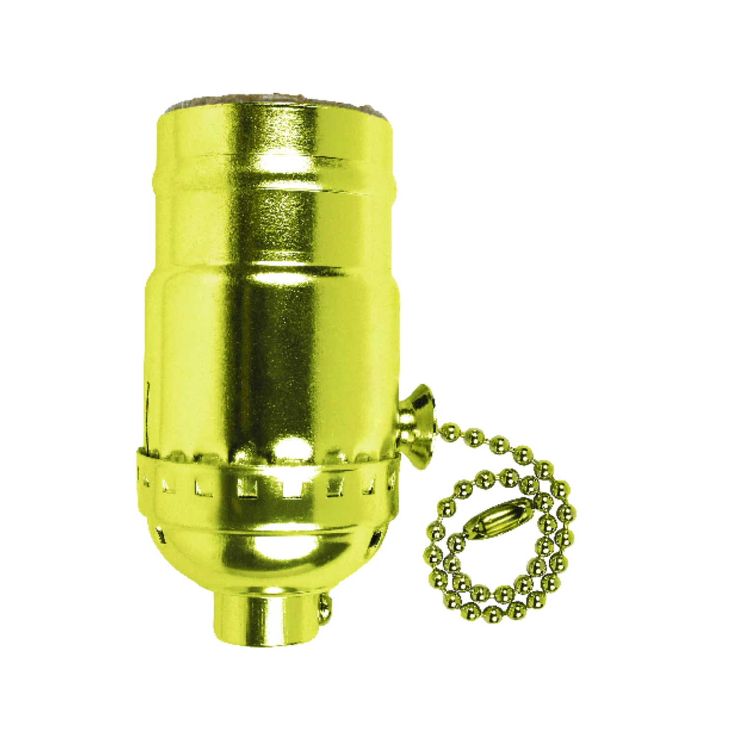 Lamp Pull Chain Socket, 3-Way, Medium Base, 250-Watt, 250-Volt, Brass