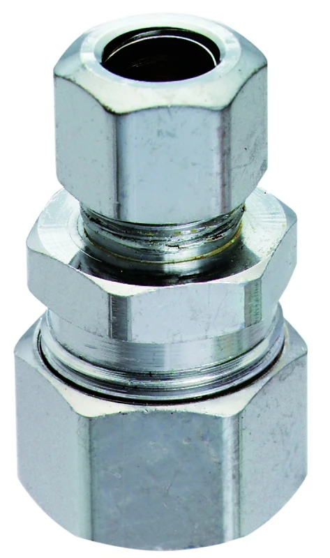 Lead Free Brass Compression Straight Connector, 1/2 Inch Copper by 3/8 Inch Outer Diameter