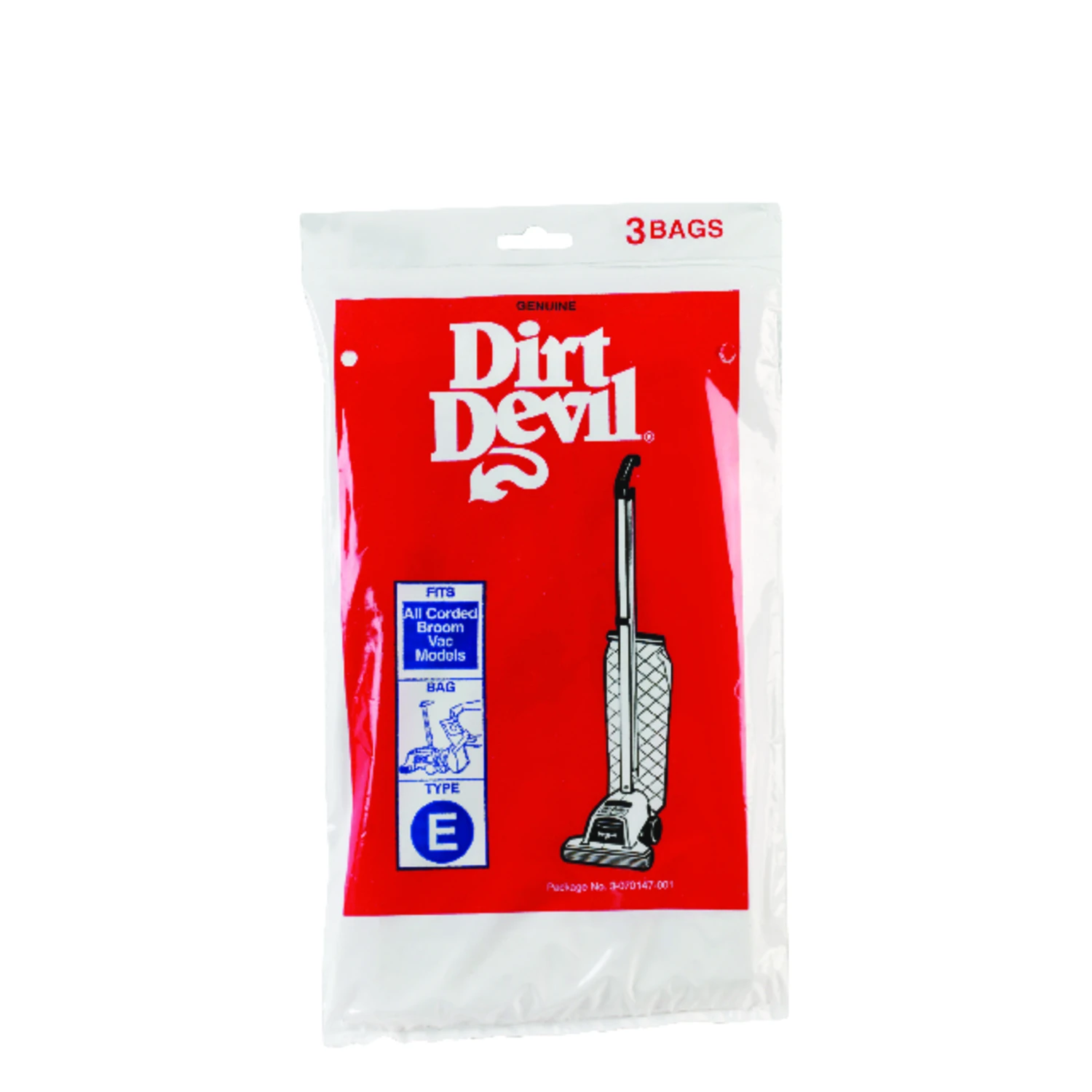 Dirt Devil Style  E  Broom Vacuum Bags, 3-Pack