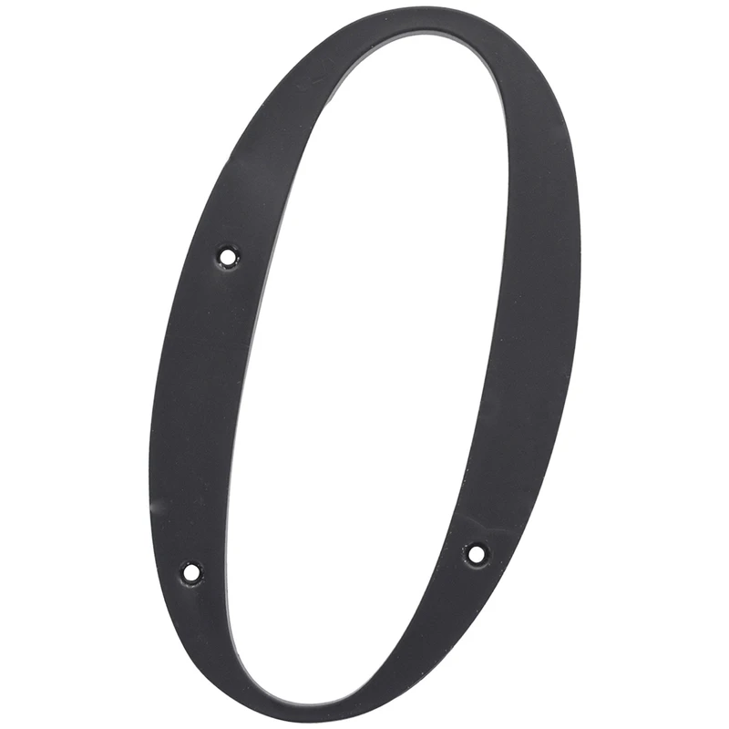 6 In. Reflective Black Plastic Nail-on House Number 0, 1 Pc