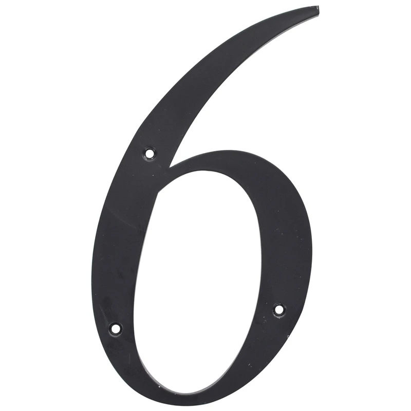 House Address Number 6, Nail-On, Reflective Plastic, 6-In.