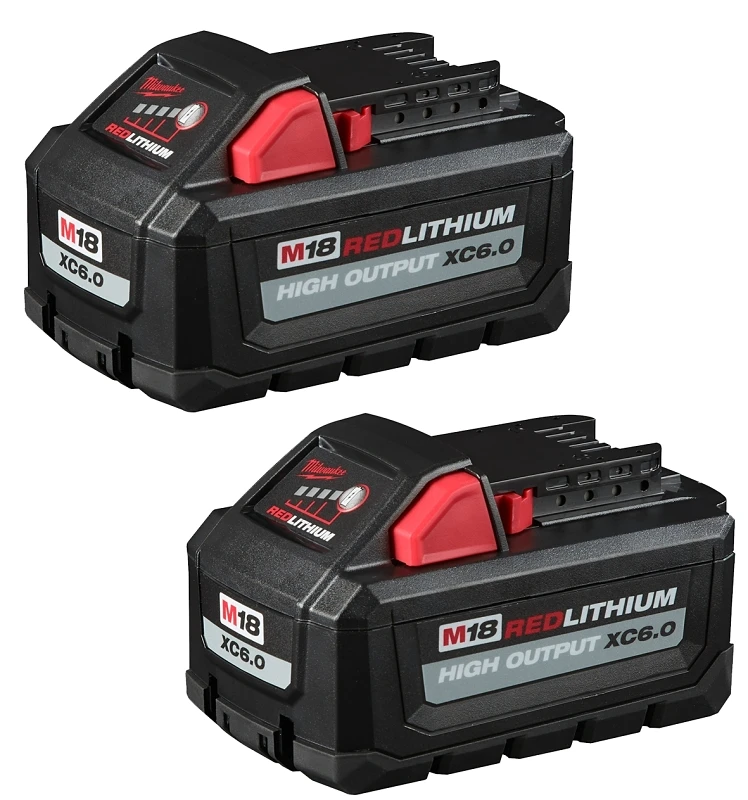 Milwaukee M18 RedLithium XC 6 Ah Lithium-Ion High Output Battery Pack 2 pc