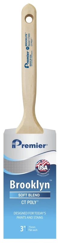 Brooklyn Flat Sash Paint Brush, 3 Inch, Poly Bristles