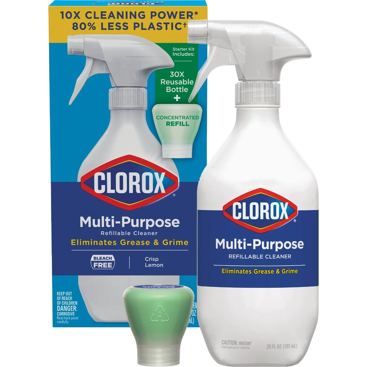 Crisp Lemon Multi-surface All-purpose Cleaning Spray System Starter Kit - 20 Oz.