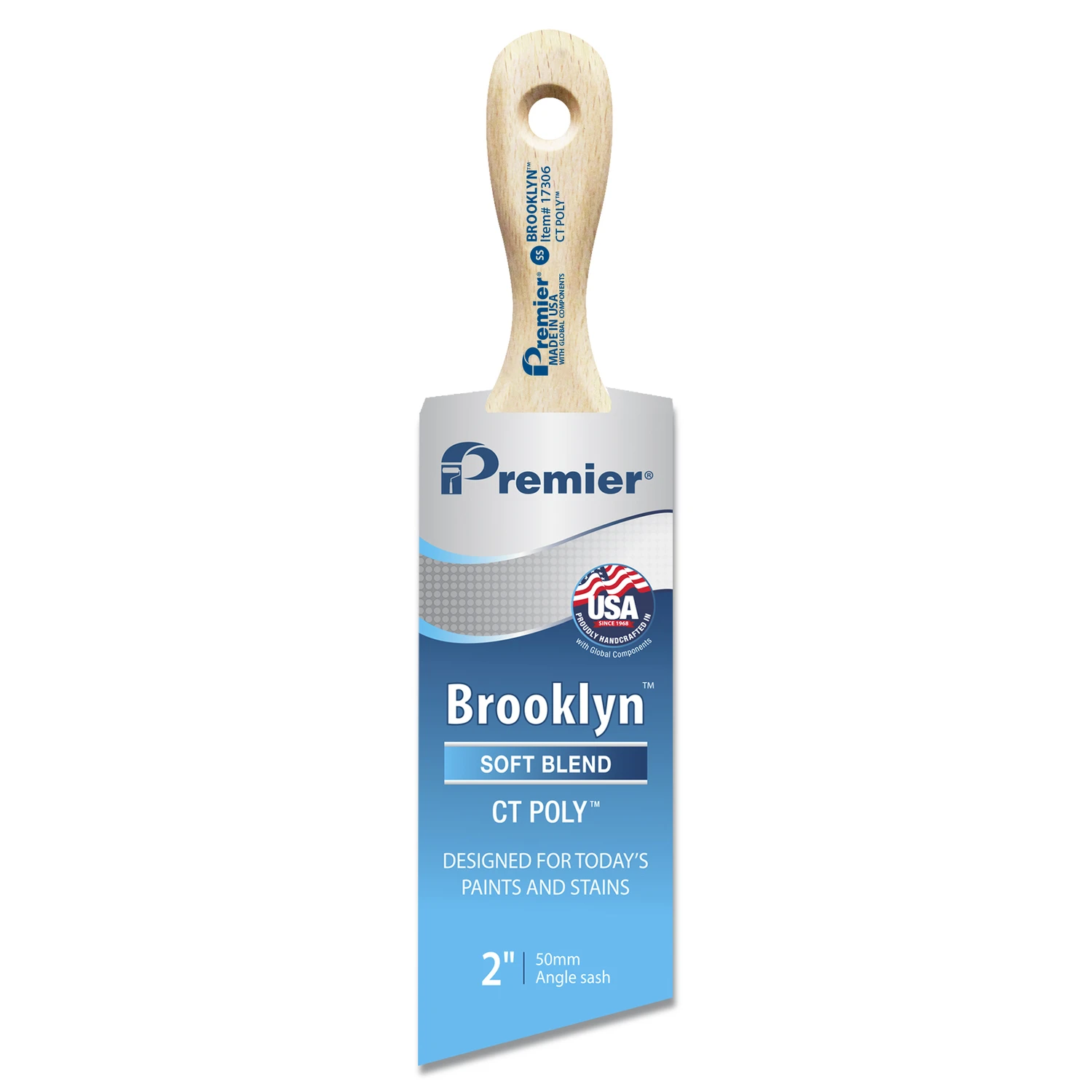 Brooklyn Short Angle Sash Paint Brush, 2 Inch, Poly Bristle