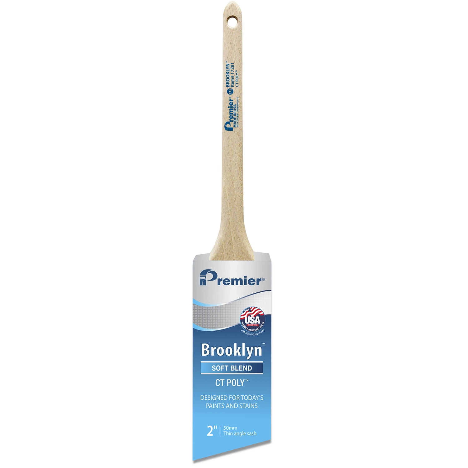 Brooklyn Thin Angle Sash Paint Brush, 2 Inch, Poly Bristles