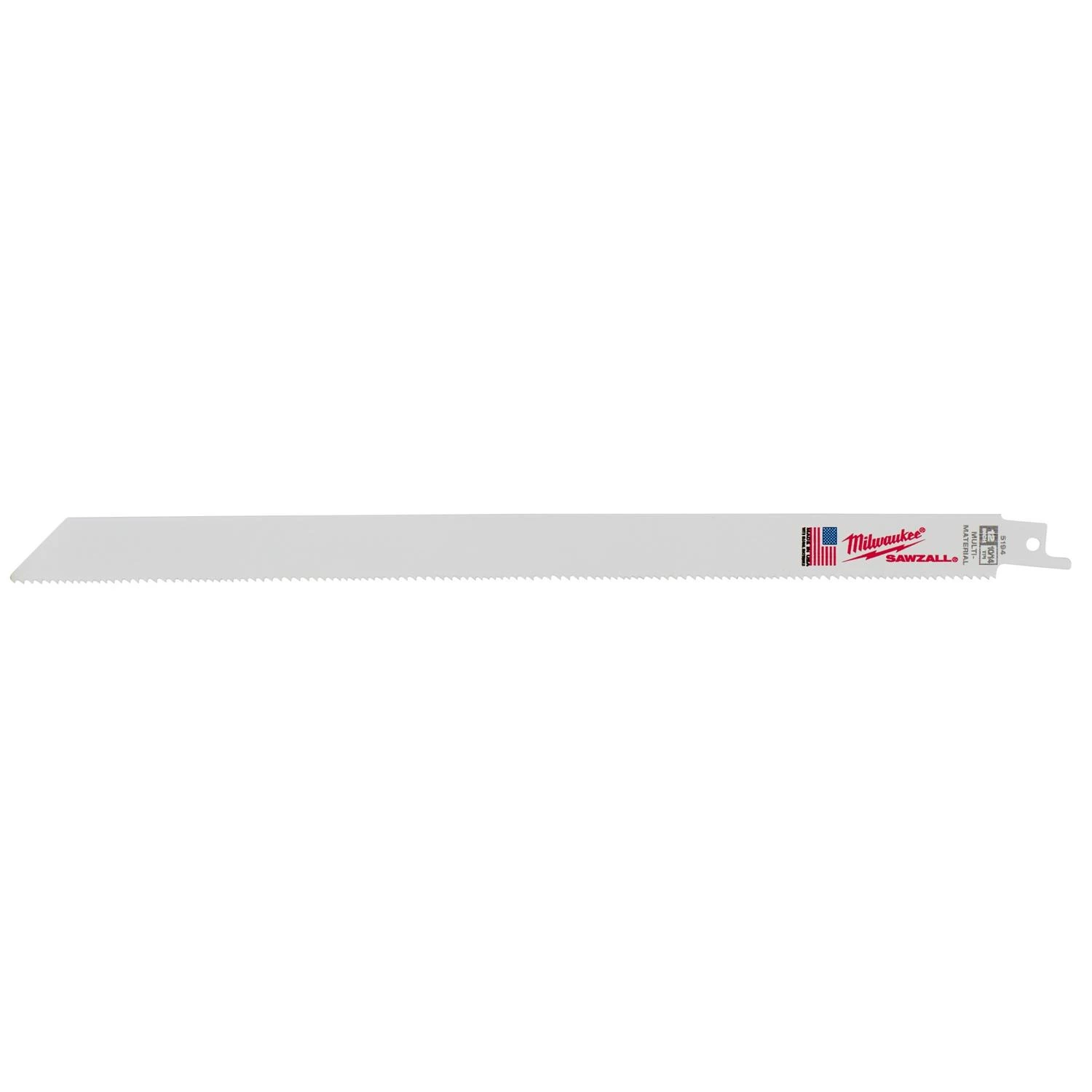 Milwaukee Sawzall 12 in. Bi-Metal Thin Kerf Reciprocating Saw Blade 10/14 TPI 5 pk