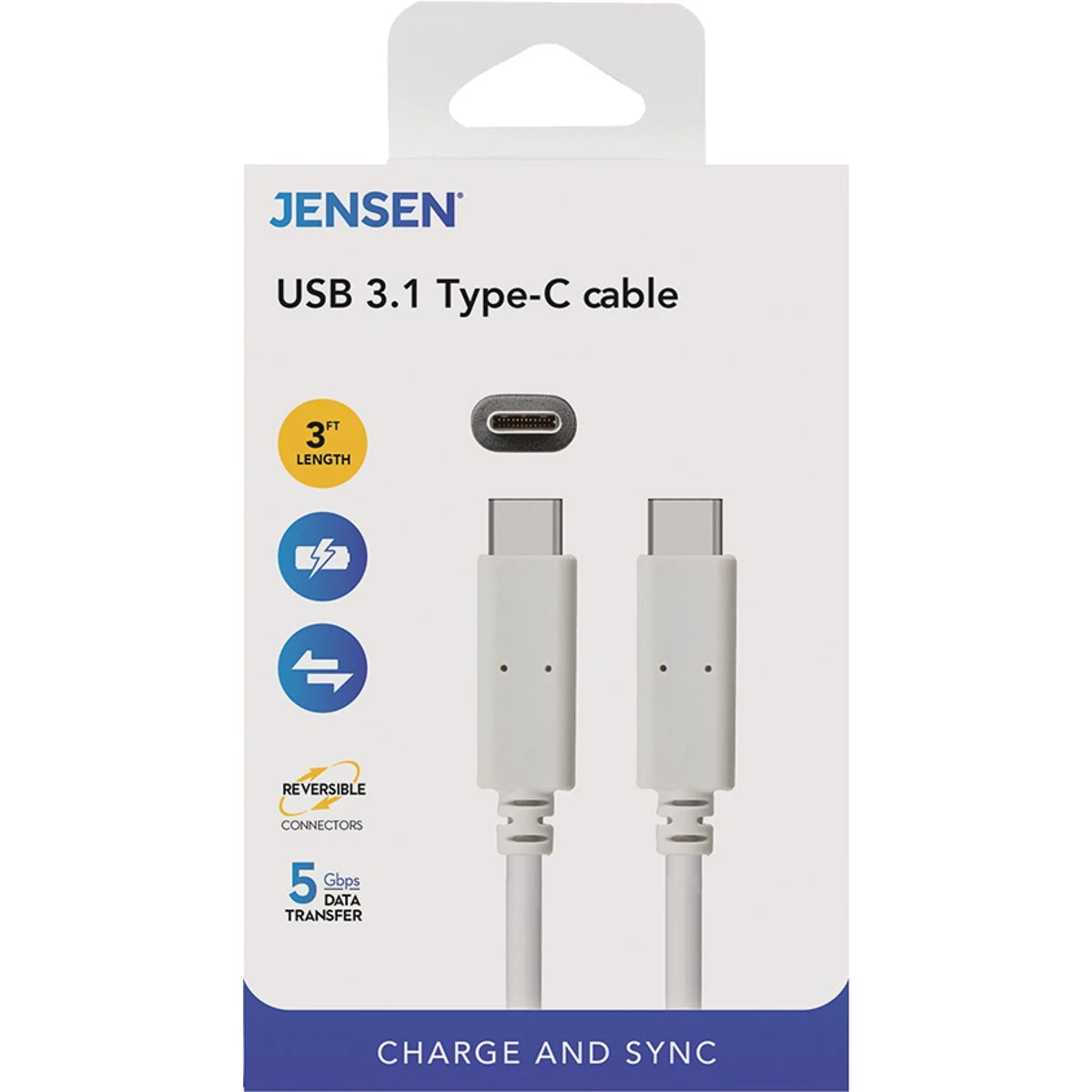 USB Type-C 3.1 Cable, 3-Ft.