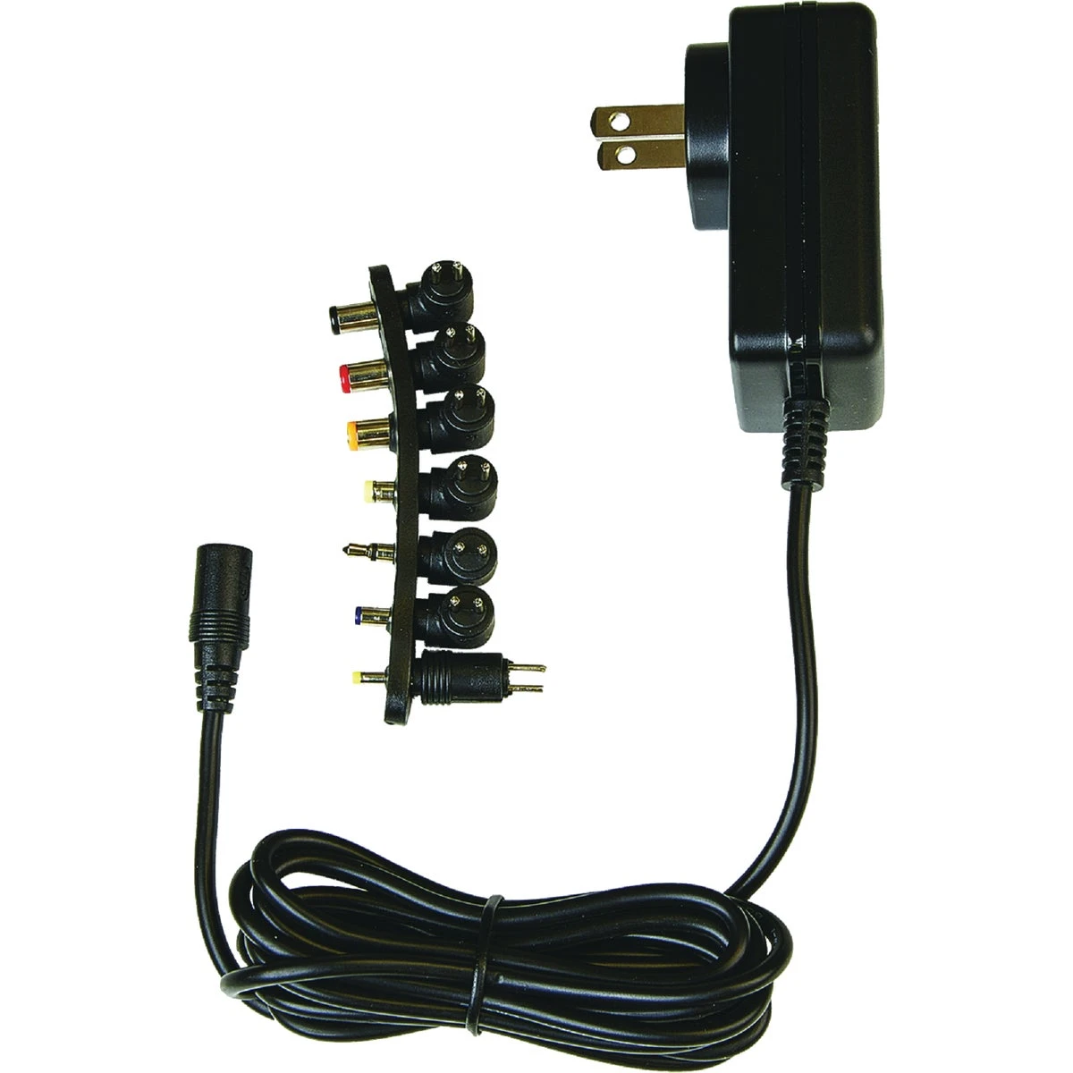 Universal Black Ac To Dc Power Adapter - 1200ma With 7 Voltage Options