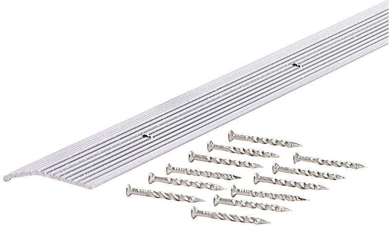 Satin Silver Fluted 1-3/8 In. X 72 In. Aluminum Carpet Trim Bar