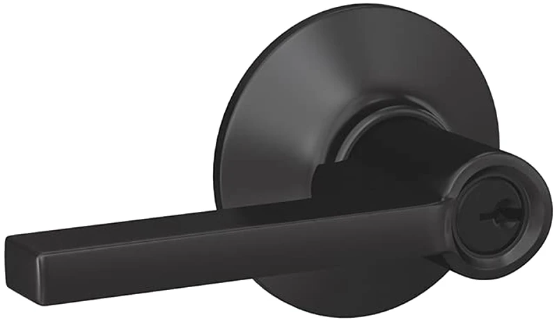 Schlage Latitude Matte Black Entry Door Knob 1-3/4 in.