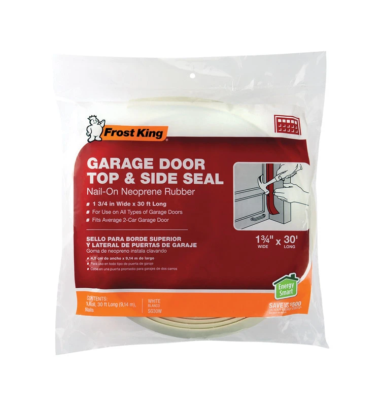 White Vinyl Garage Door Seal 30 Ft L X 1-3/4 In. Model Sg30wh