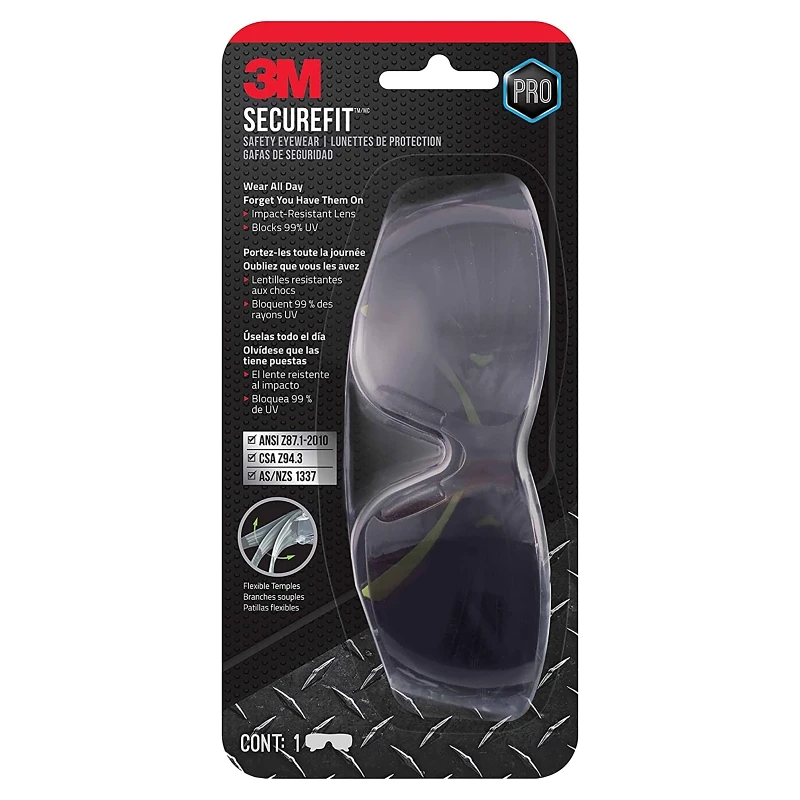 Securefit Anti-fog Safety Glasses Gray Lens Black Frame Sf400g-wv-6-ps