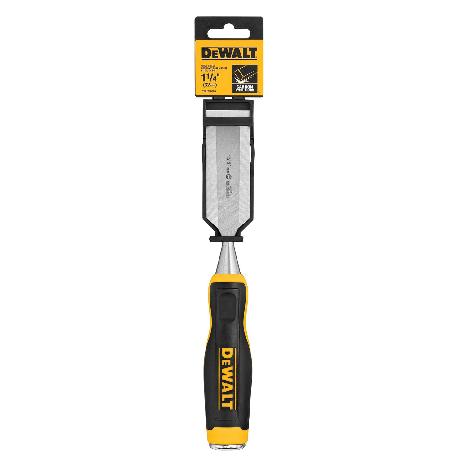 Wood Chisel with 1-1/4 Inch Carbon Steel Blade for Precision Woodworking