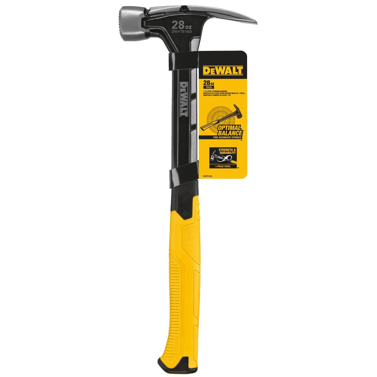 28 Oz Checkered Face Framing Hammer With 8-1/2 In. Steel Handle