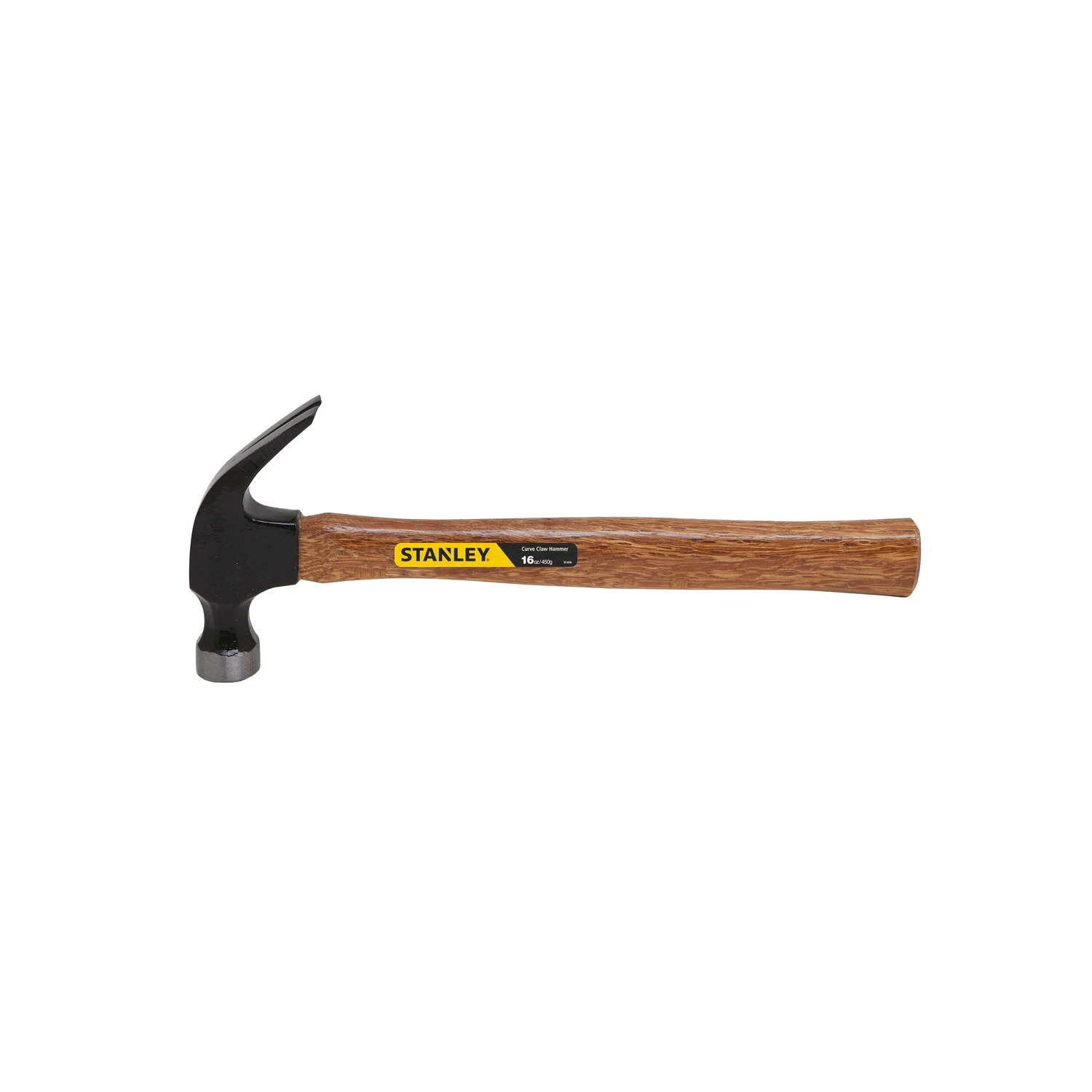 16 Oz. Smooth-face Curved Claw Hammer With Hickory Handle, 13-1/4 In.