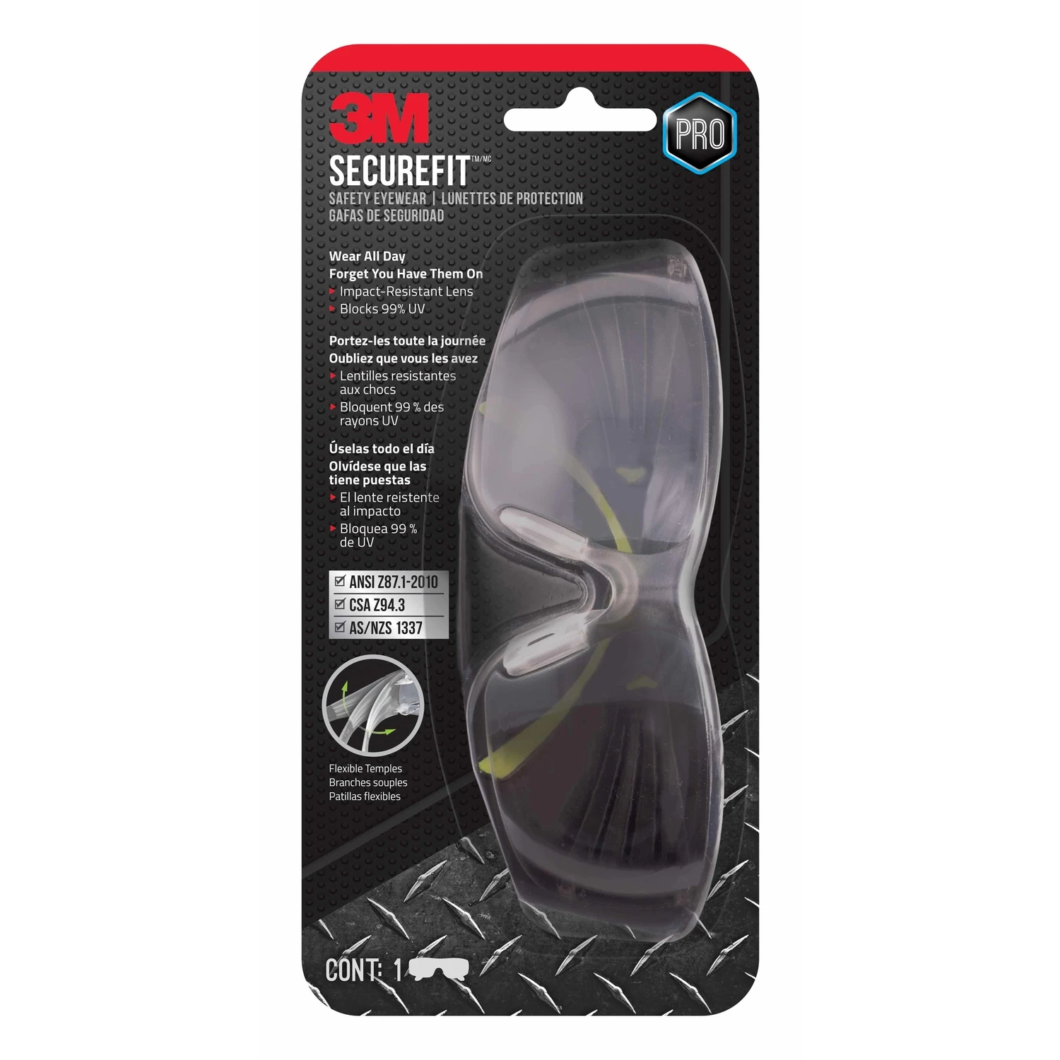 Securefit Anti-fog Safety Glasses With Mirror Lens, Black/green Frame, Model Sf400m-wv-6