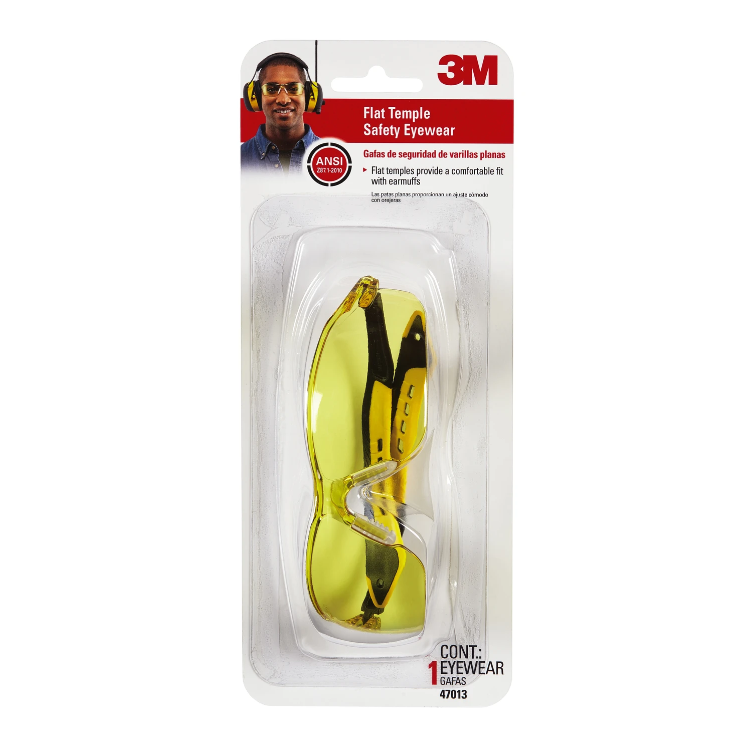 Safety Glasses Amber Lens Black/yellow Frame Model 47013h1-dc