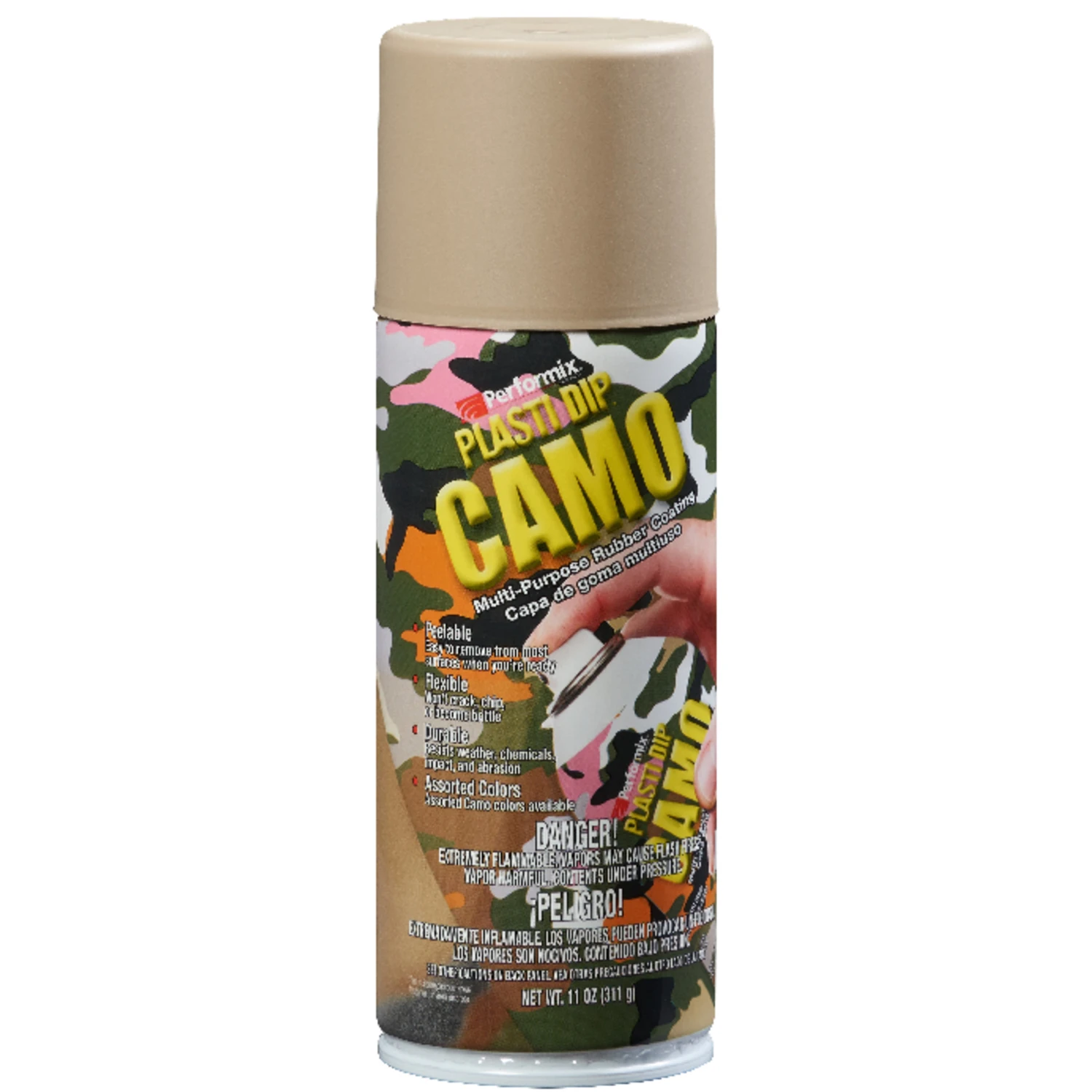 Flat/matte Camo Tan Multi-purpose Rubber Coating 11 Oz Spray Can