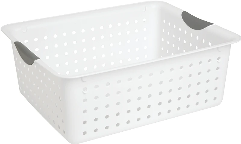 1.5 Cu Ft White Stackable Storage Bin 6 In. H X 12.875 In. W X 15.875 In. D
