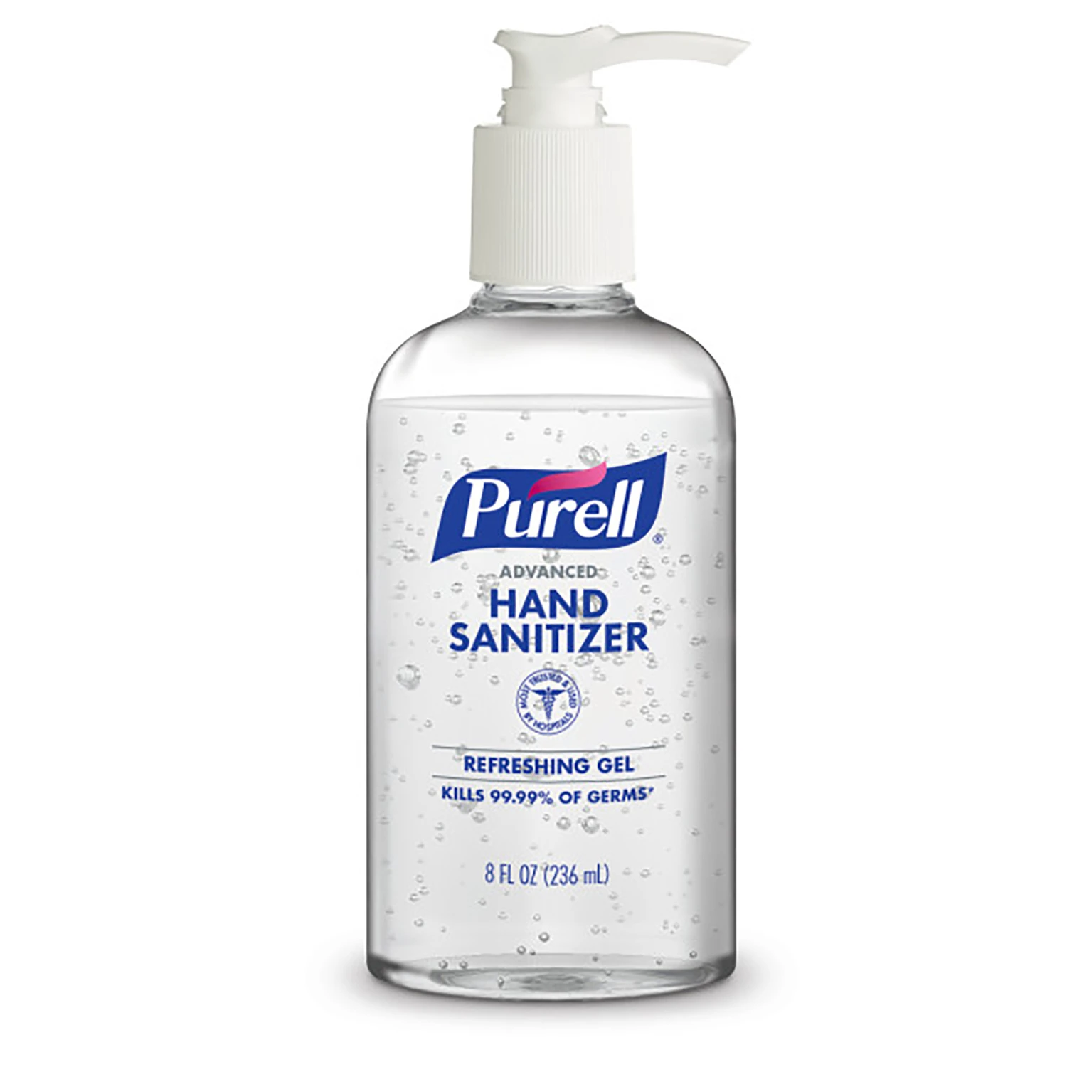 Advanced Unscented Hand Sanitizer Gel 8 Oz Pump Bottle