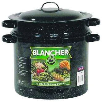 7.25 Qt. Black Blancher With Steel Core And Enamel Finish