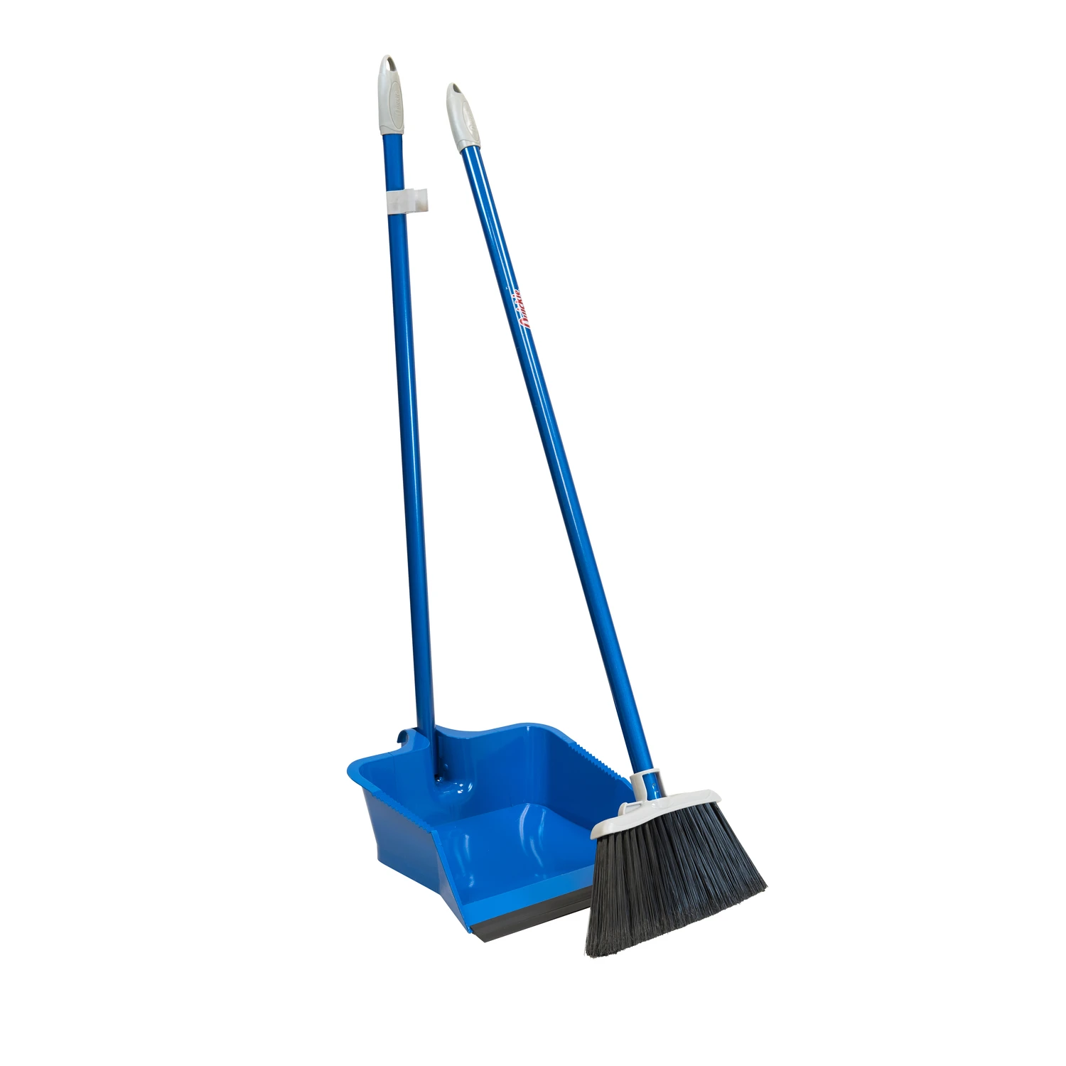 Plastic Stand-up Long Handled Dustpan And Brush Set With Flip Lock System